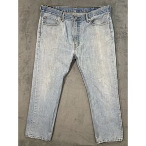 Levis Jeans Mens 40x30 Blue Denim 505 Straight Regular Preppy American Workwear